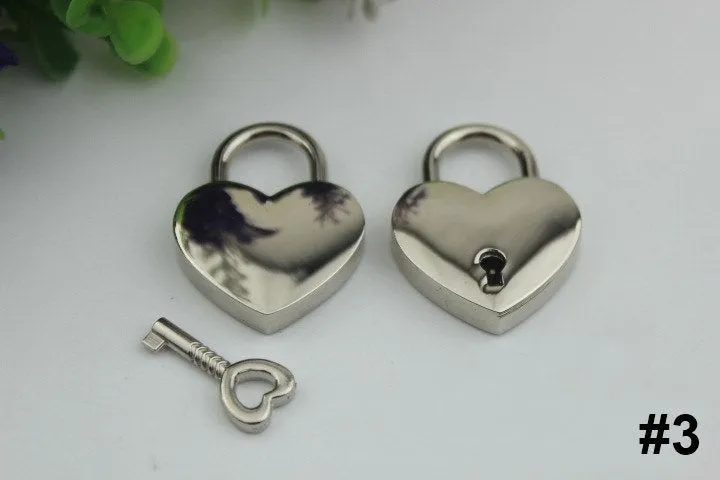 Padlock Bag Hardware Heart Gold Silver Gunmetal Bronze Love 1/20 pcs Handmade Purse Handbag Making Metal Bulk Wholesale Accessories Supplies