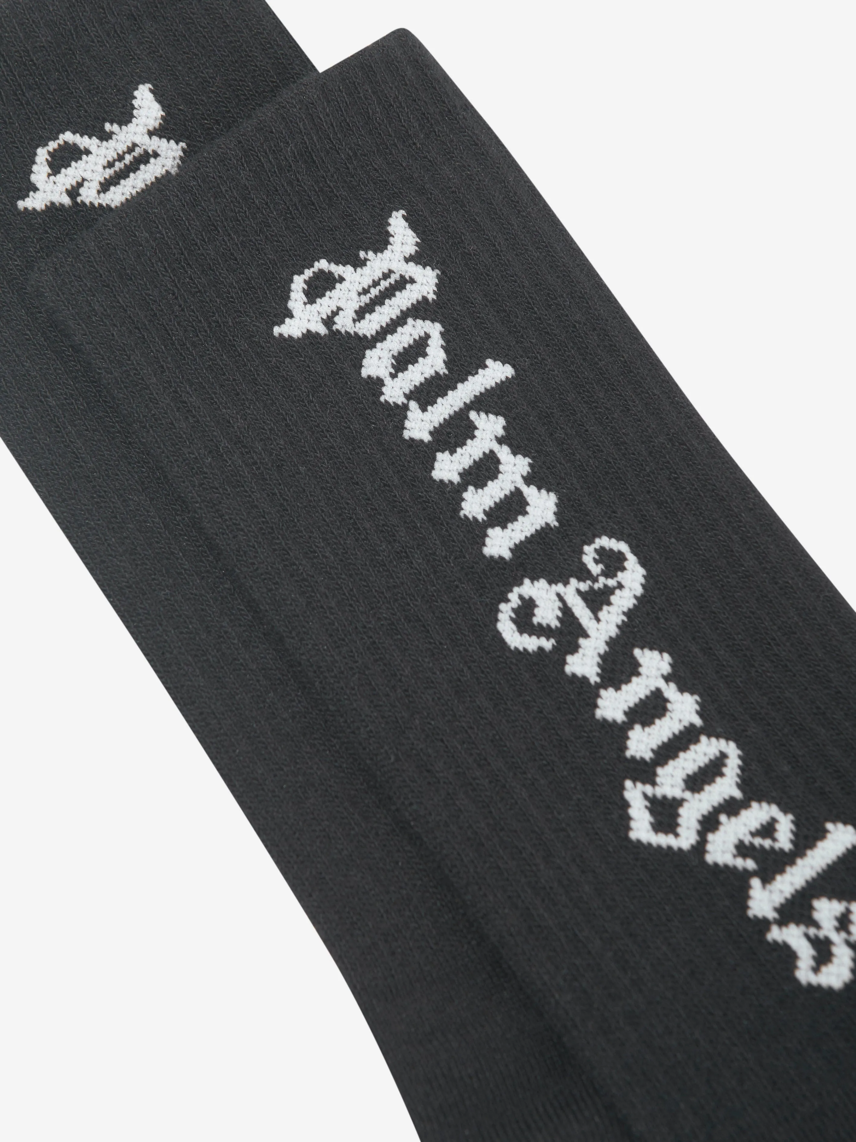 Palm Angels Girls Logo High Socks in Black