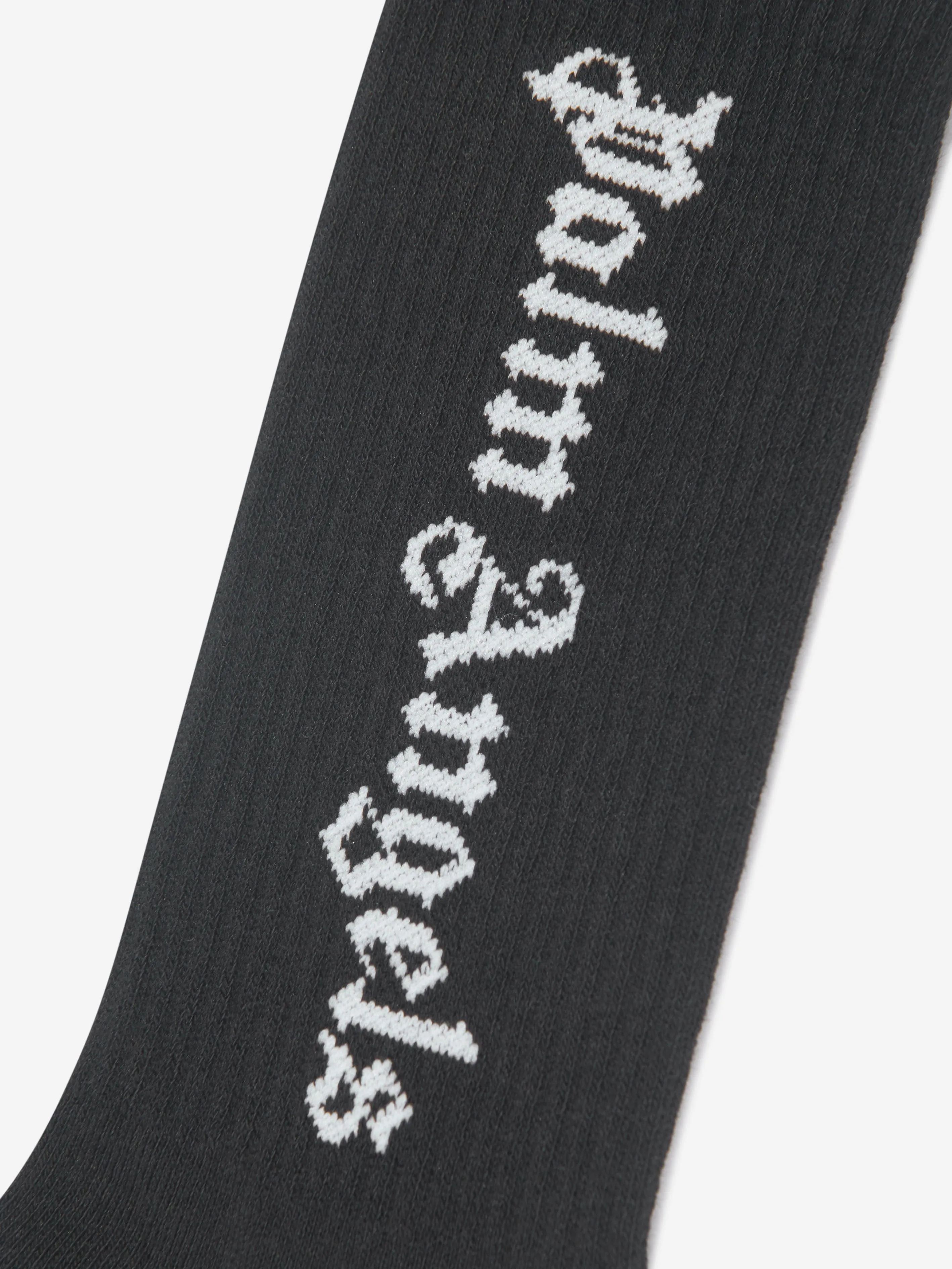 Palm Angels Girls Logo High Socks in Black