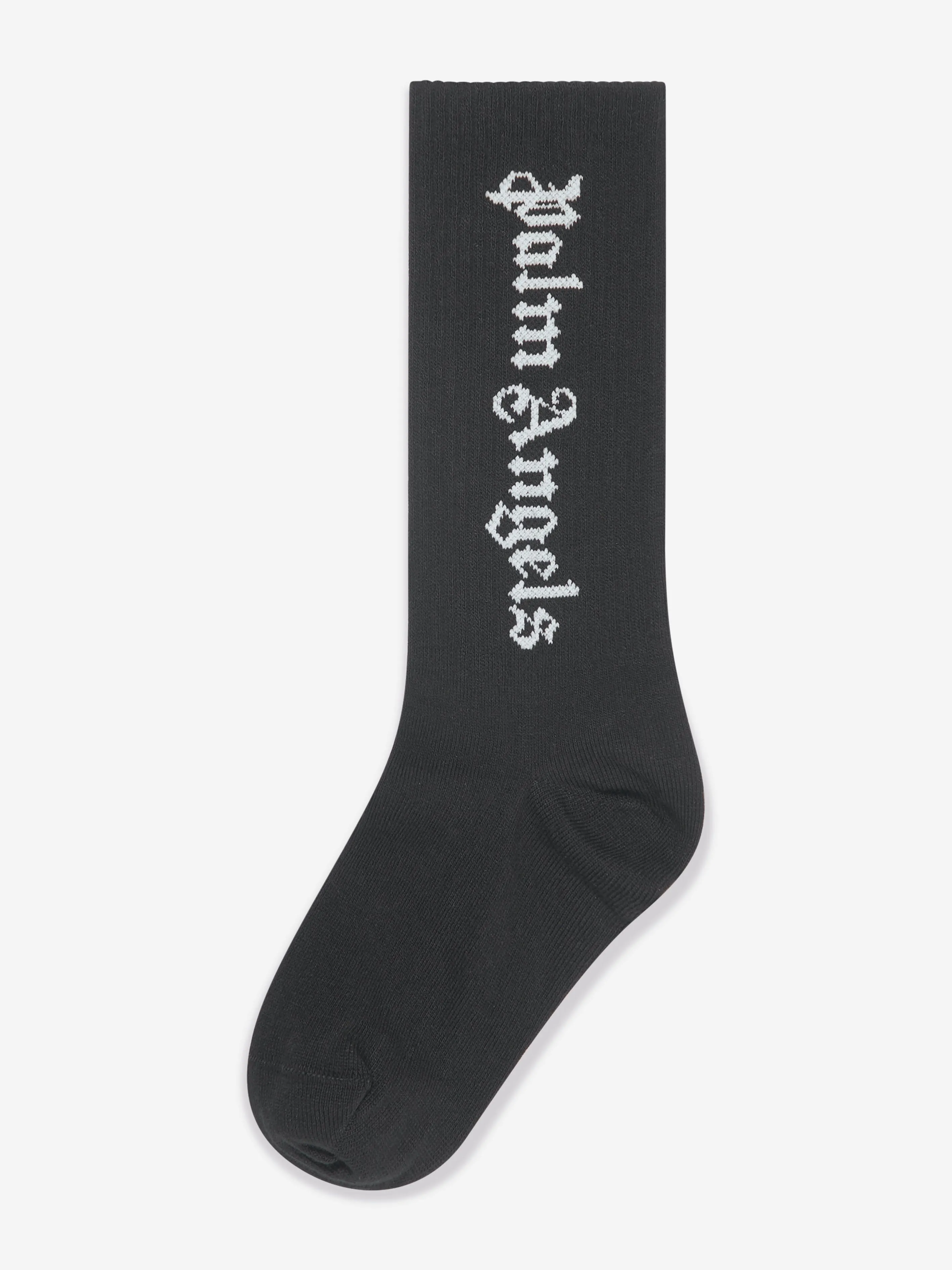 Palm Angels Girls Logo High Socks in Black