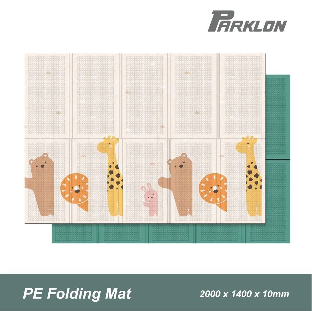 Parklon PE Folding Mat Hello Zoo (Size: 2000 x 1400mm)