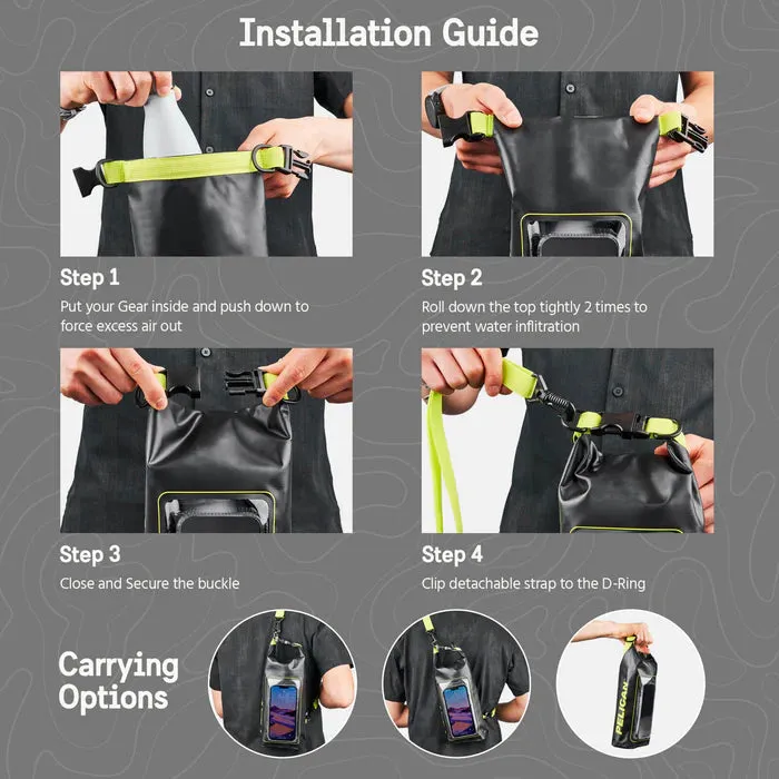 Pelican Marine Water Resistant Dry Bag (Black/Hi Vis Yellow)