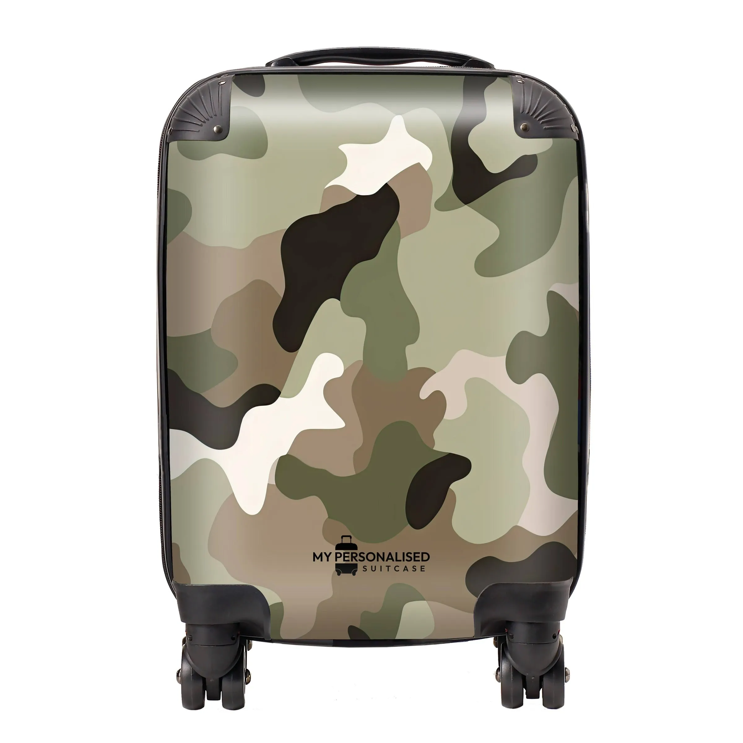 Personalised Green and Brown Camouflage Suitcase