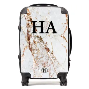 Personalised Printed Suitcase - Natural Marble