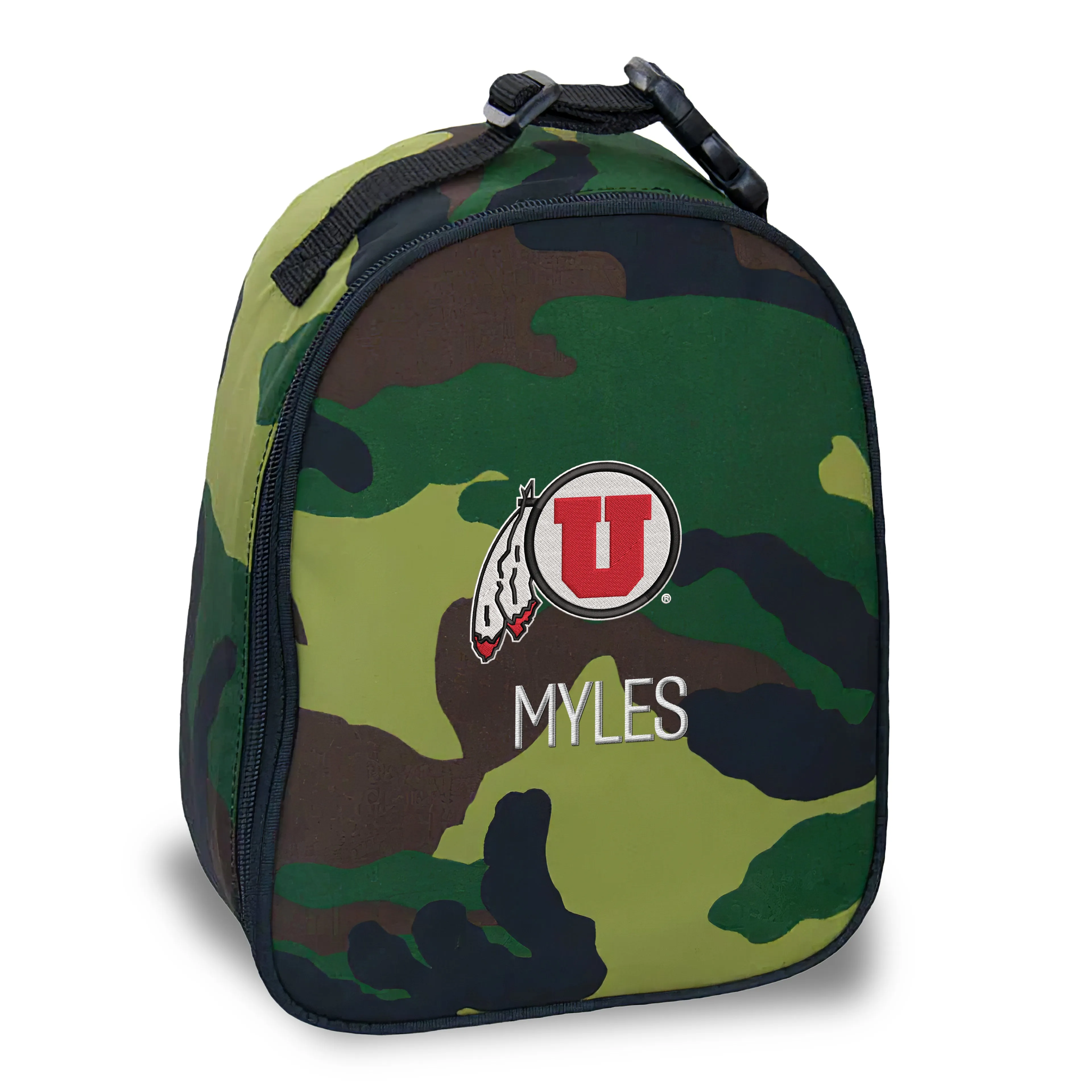 Personalized Utah Utes Circle and Feather Insulated Bag