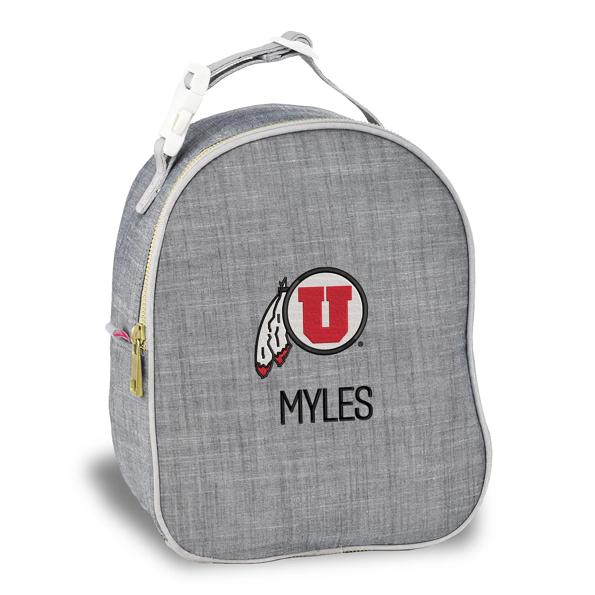 Personalized Utah Utes Circle and Feather Insulated Bag