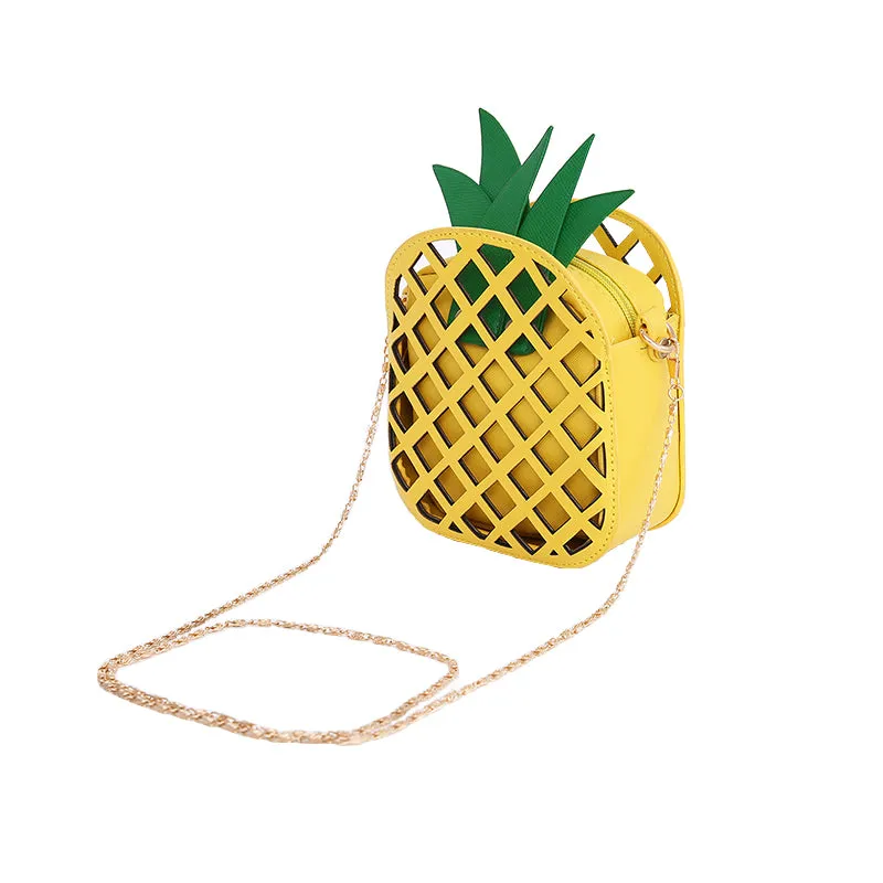 Pineapple 3D basket chain handbag clutch