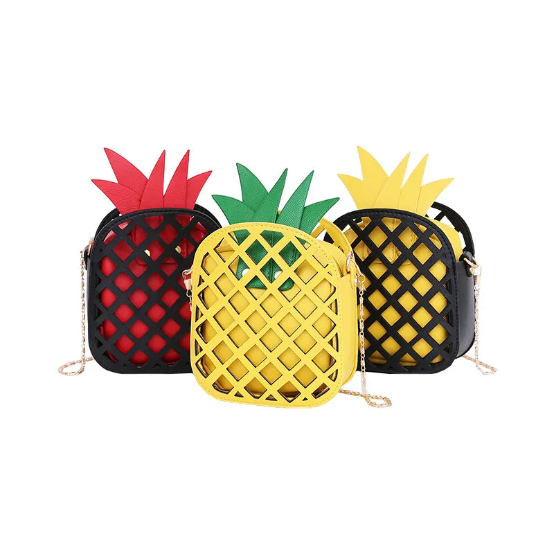 Pineapple 3D basket chain handbag clutch