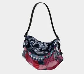 Pink Topeka Denim Bandana Print Hobo Scarf Bag