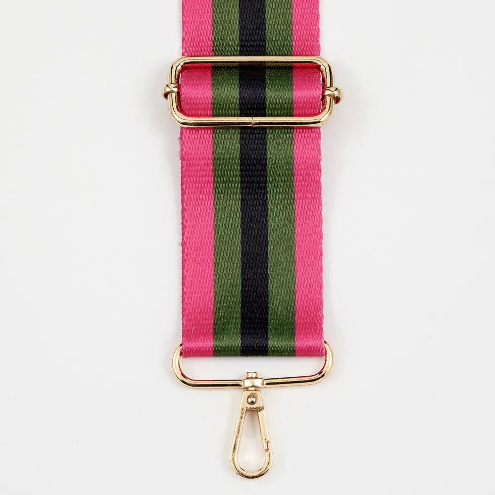 Pink/Khaki/Black Webbing Handbag Strap