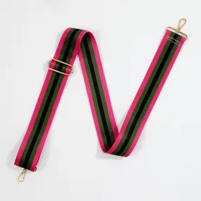 Pink/Khaki/Black Webbing Handbag Strap