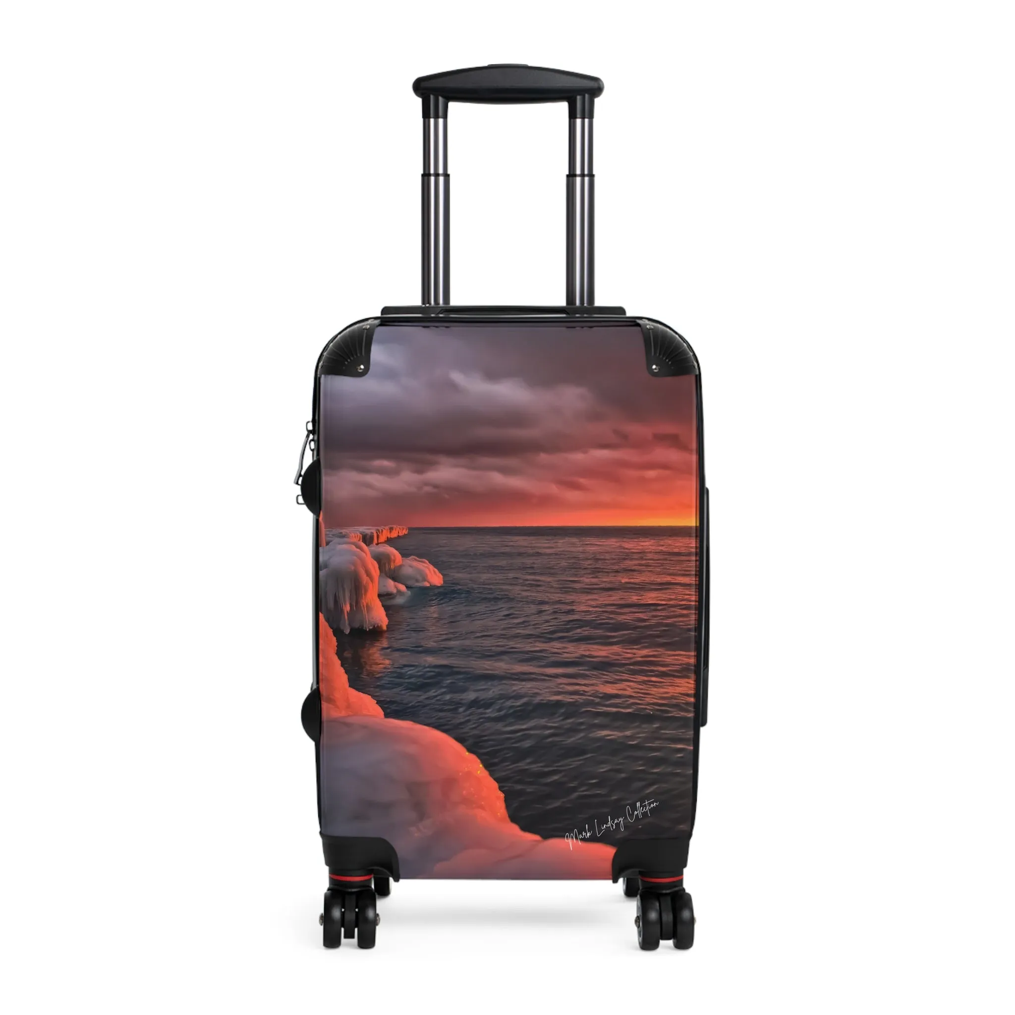 Point Betsie's Winter Sunset Custom Art Luggage