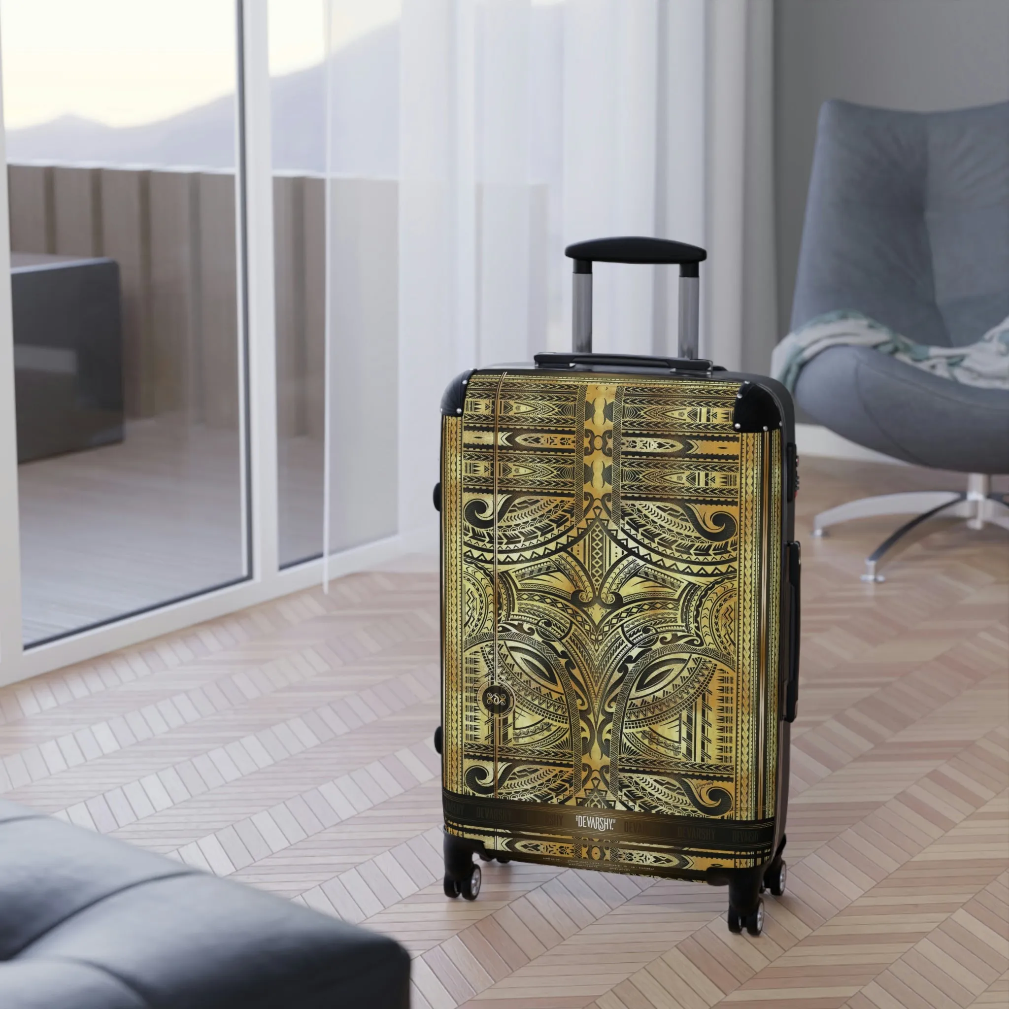 Polynesian Art Suitcase Carry-on Suitcase Maori Tattoo Luggage Hard Shell Suitcase in 3 Sizes | 100535