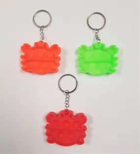 POPIT FIDGET TOY KEYRING CRAB ASSORTED COLOURS