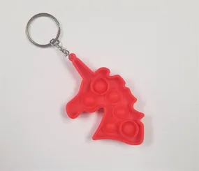 POPIT FIDGET TOY KEYRING UNICORN ASSORTED COLOURS