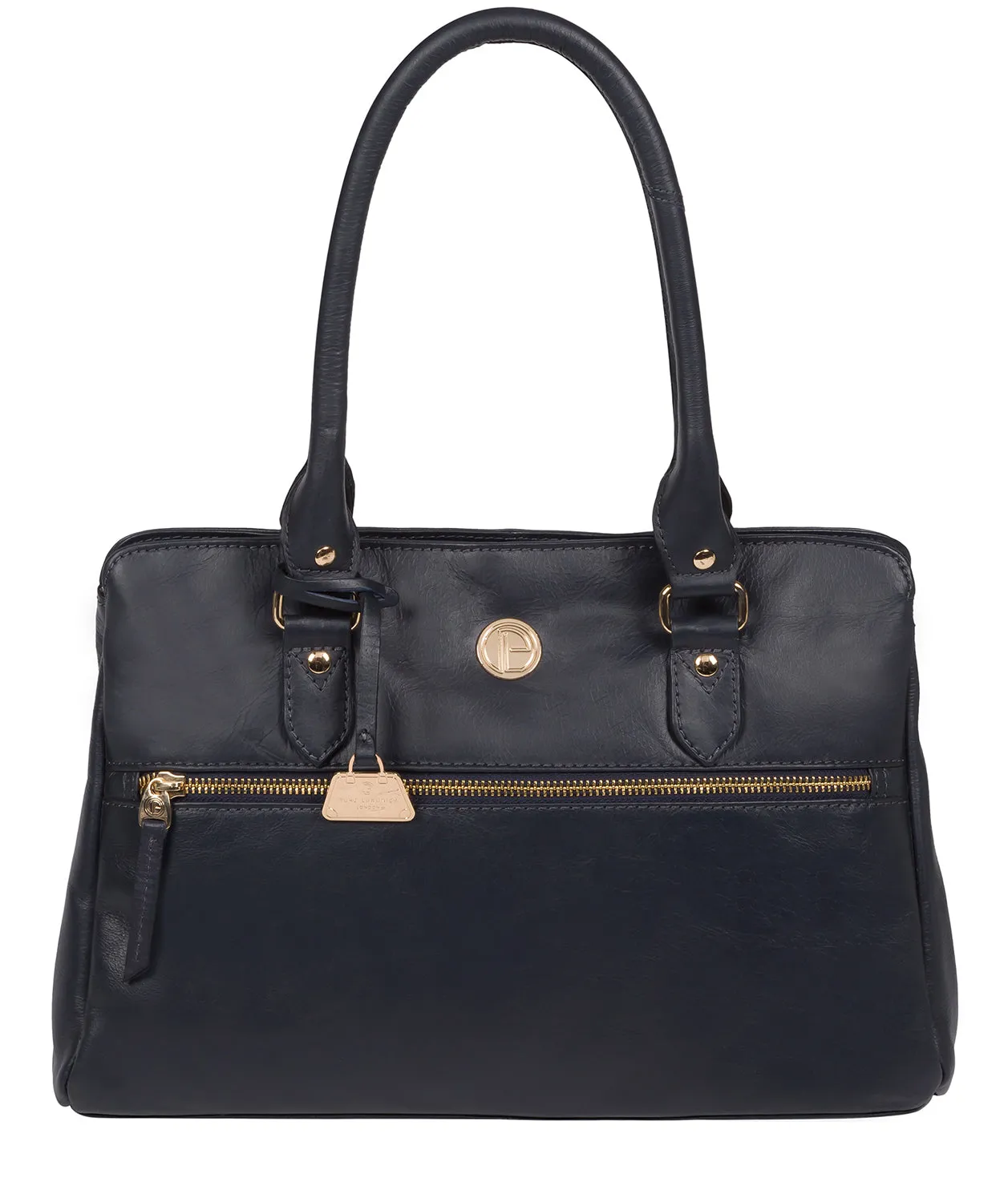 'Poppy' Navy Leather Handbag