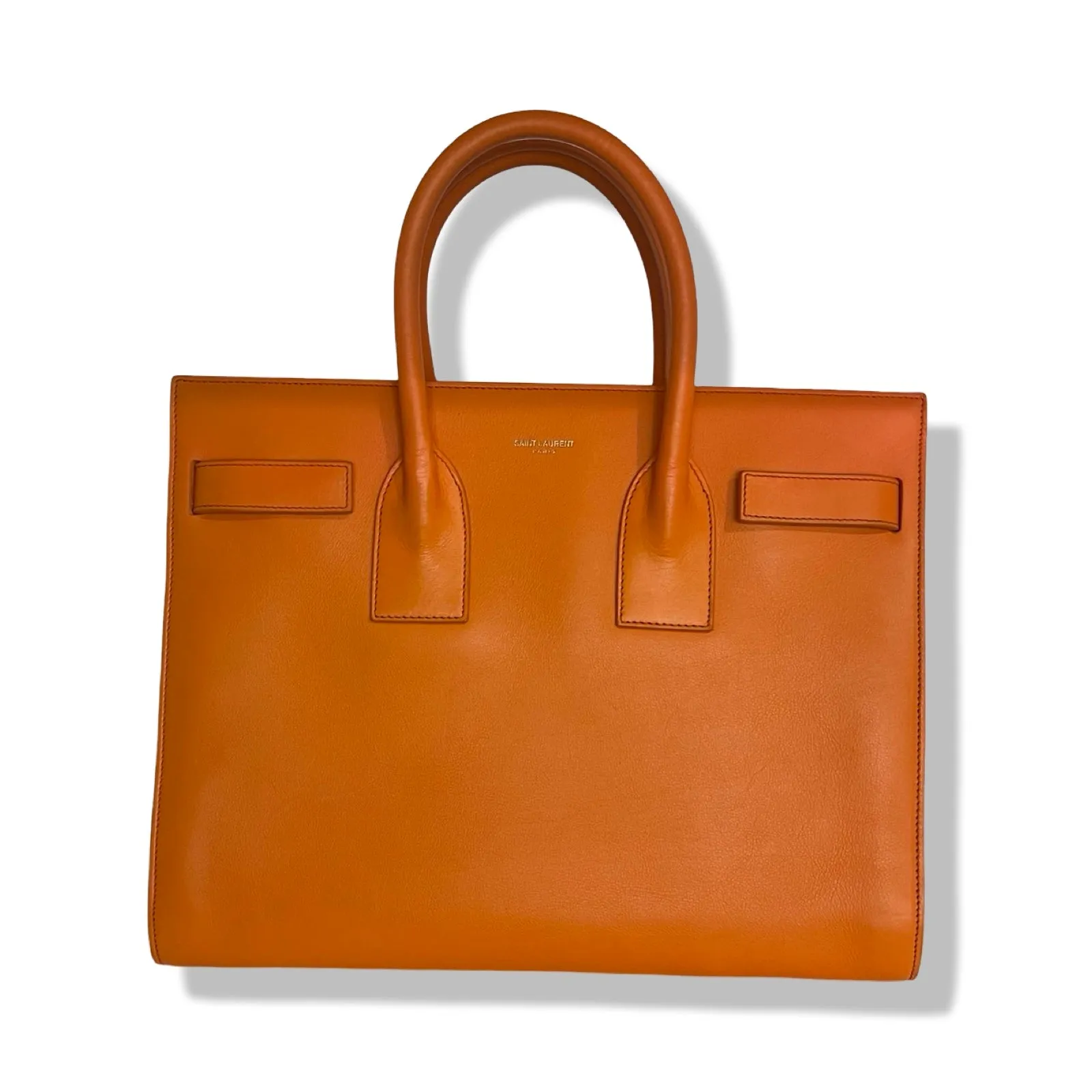 Pre-Owned Saint Laurent Small Sac de Jour Shoulder Bag Orange Calf Leather - YSL1100