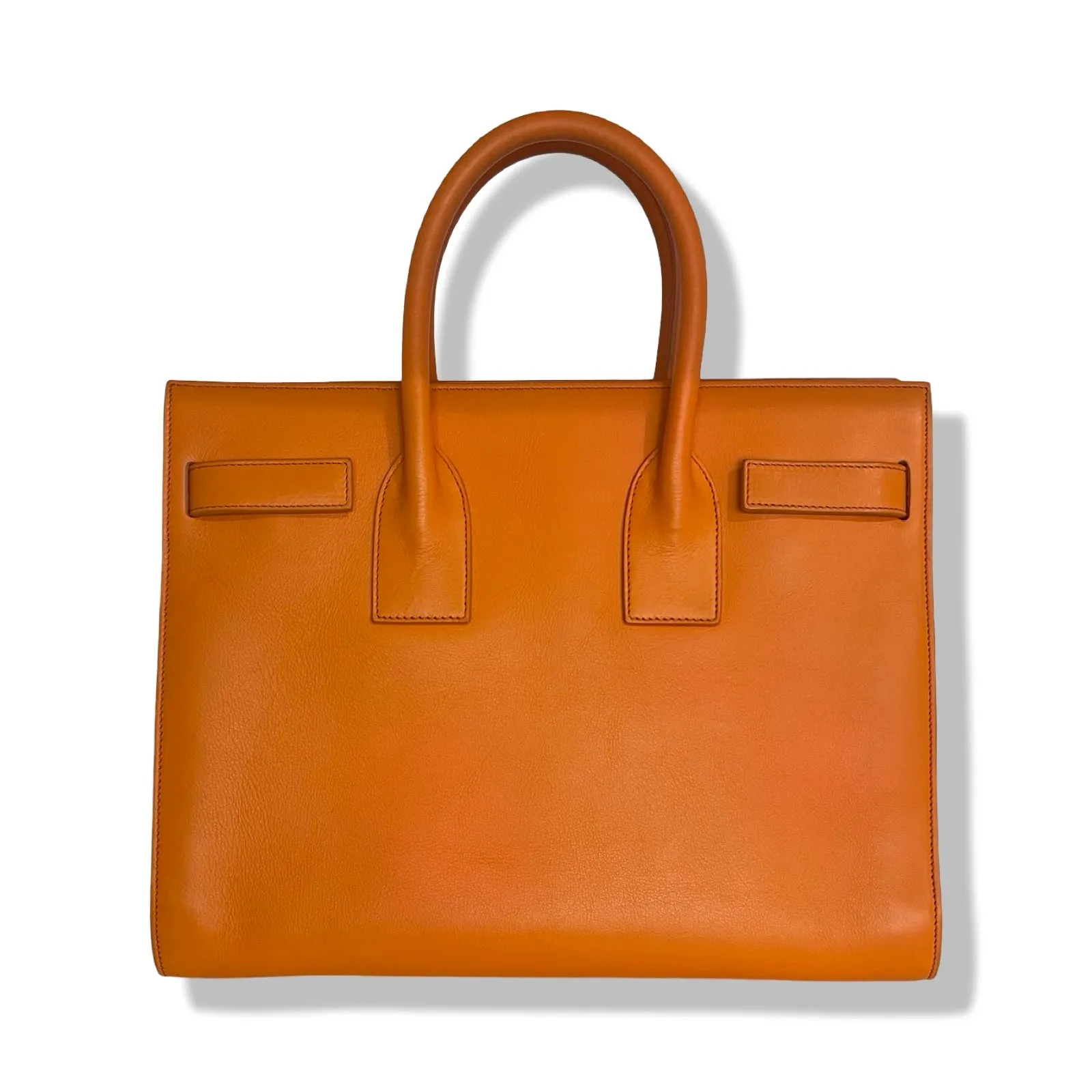 Pre-Owned Saint Laurent Small Sac de Jour Shoulder Bag Orange Calf Leather - YSL1100