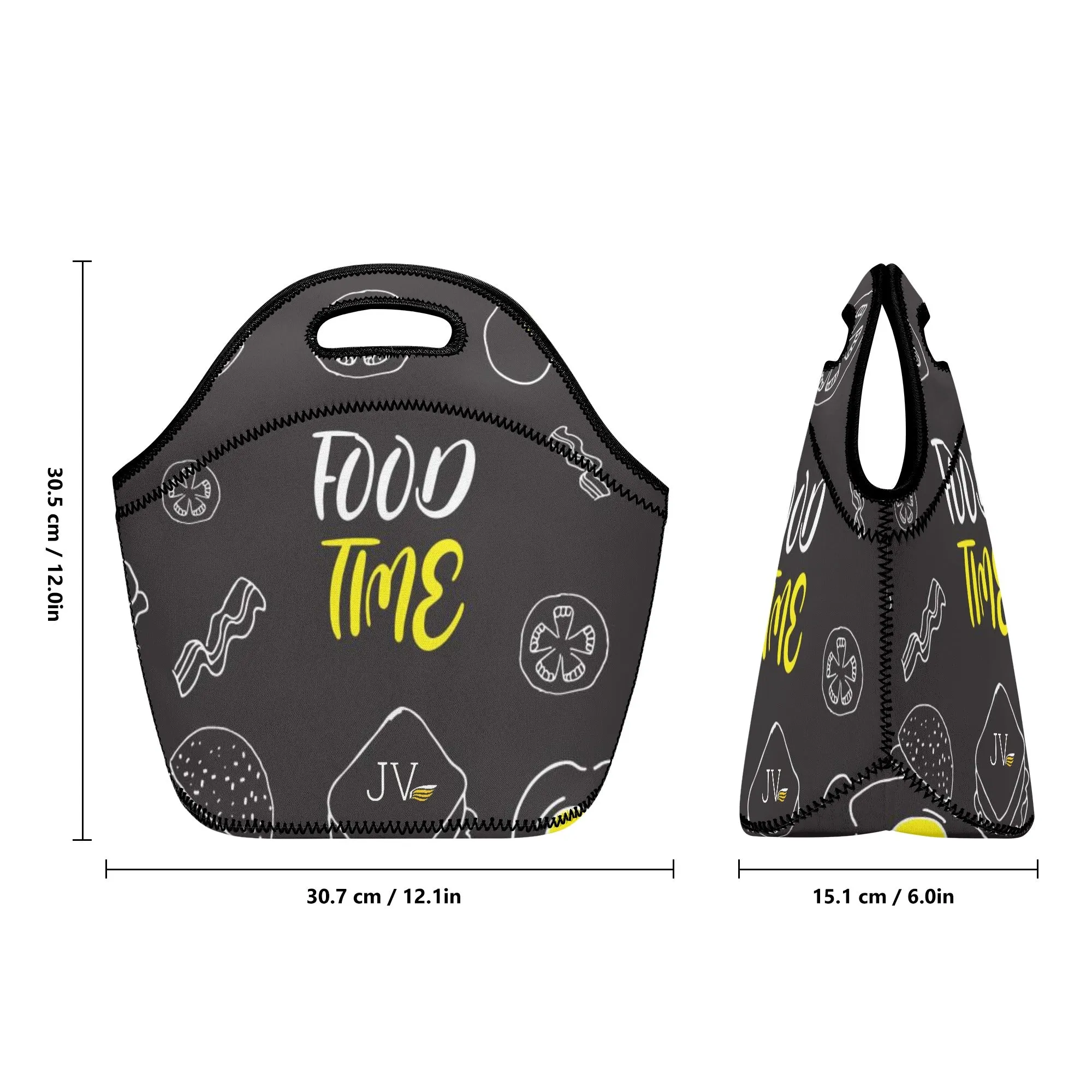 Printed   Embroidered Neoprene Lunch Bag