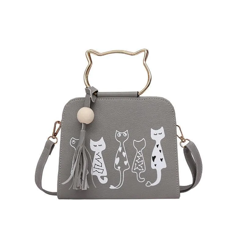 Printed kitten handbag