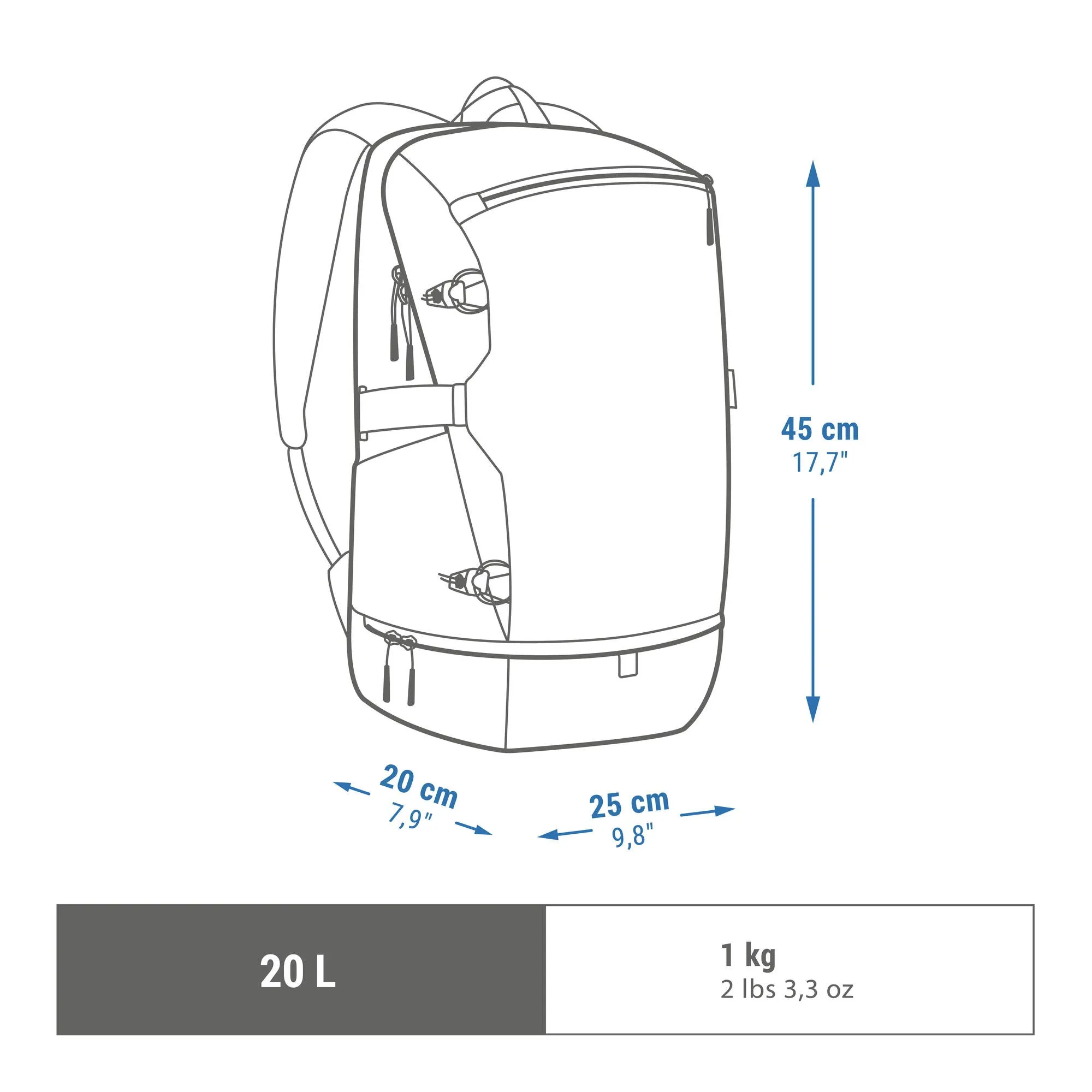 Quechua NH Arpenaz 500 20 L Hiking Backpack with Ice Compartment