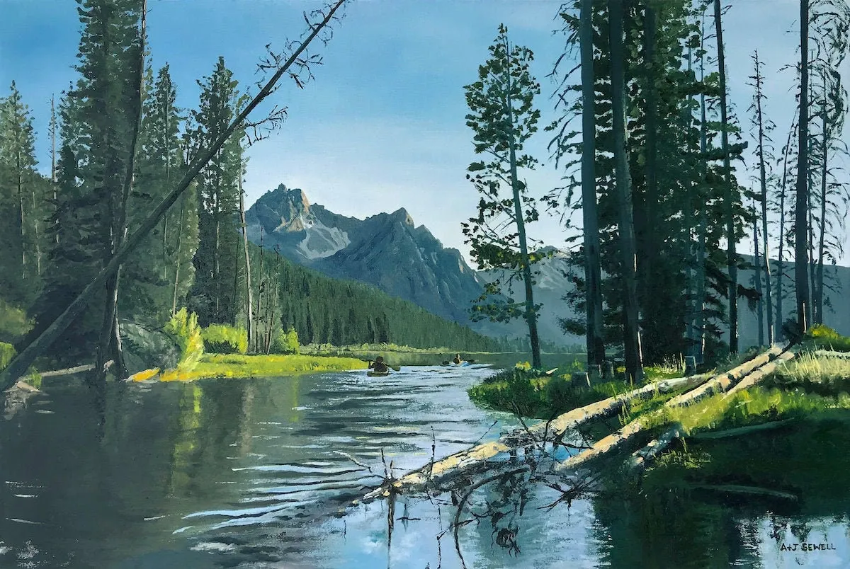 "Stanley Lake Outlet" - a Signed Edition Print of Idaho's fabulous Stanley Lake at the outlet.