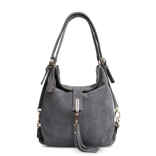 Real Split Suede Leather Shoulder Bag