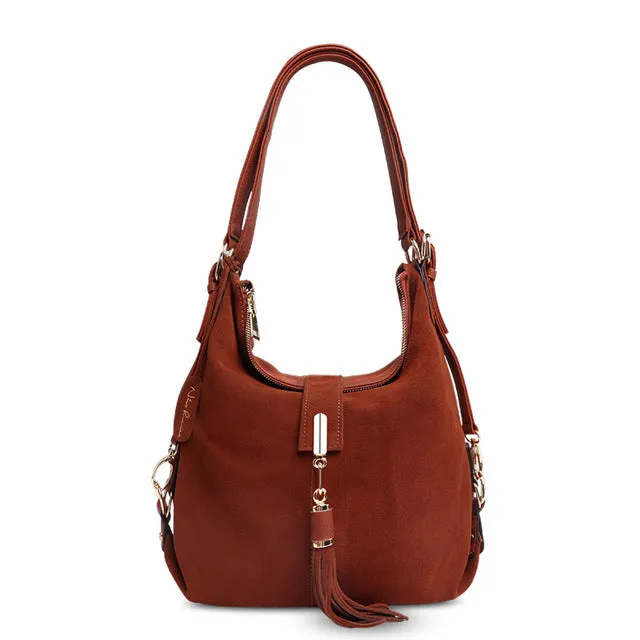 Real Split Suede Leather Shoulder Bag