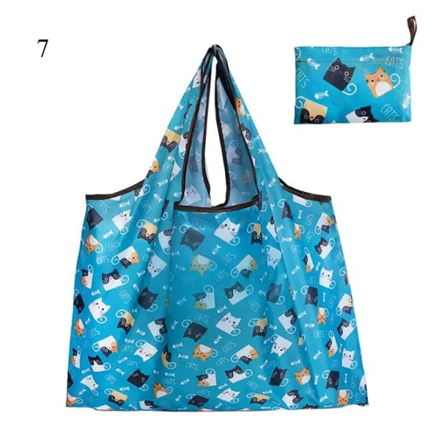 Reusable Shopping Bags - Eco-Friendly Foldable with Pouch - Washable and Waterproof