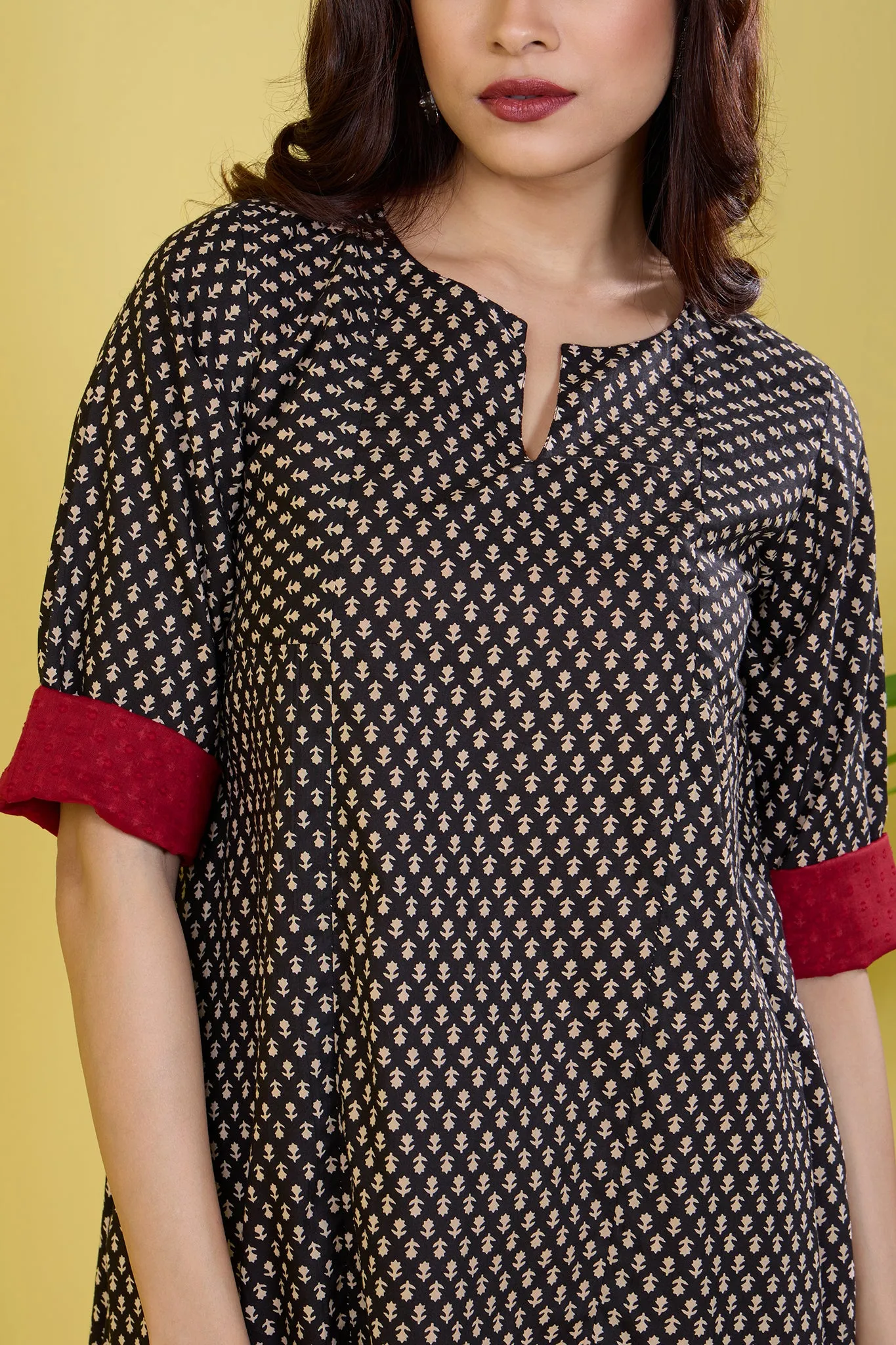 reversible a-line kalidar kurta ebony vineyard