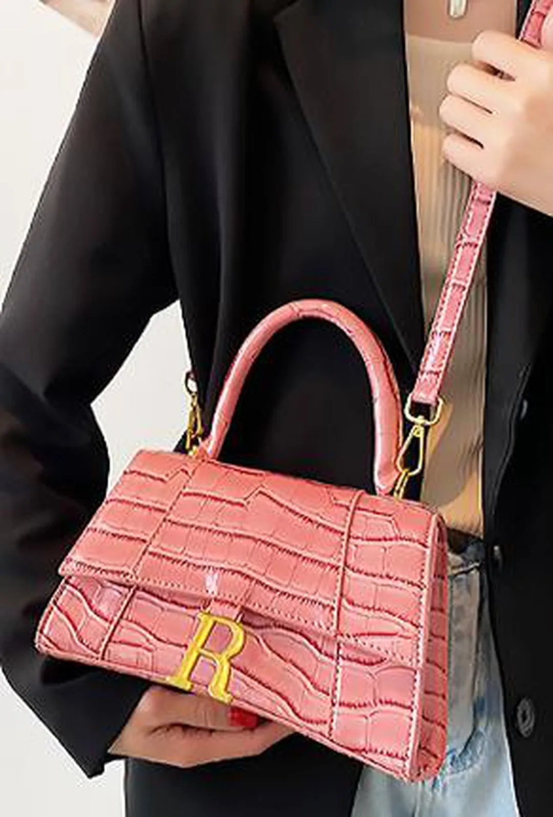 ROHNDA - HOURGLASS CROC BAG