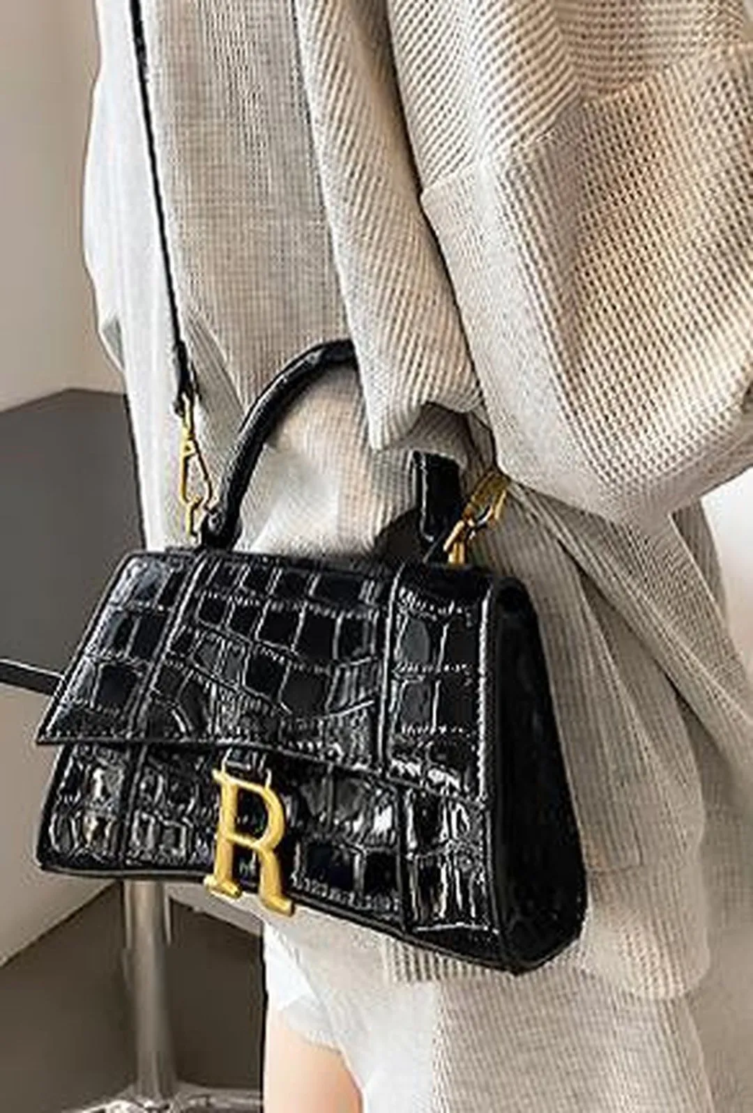 ROHNDA - HOURGLASS CROC BAG