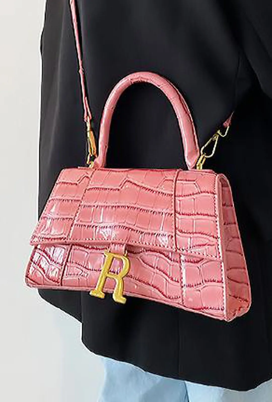 ROHNDA - HOURGLASS CROC BAG