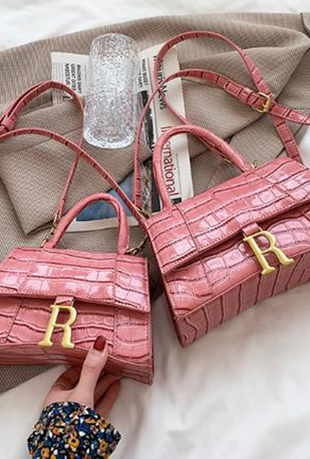 ROHNDA - HOURGLASS CROC BAG