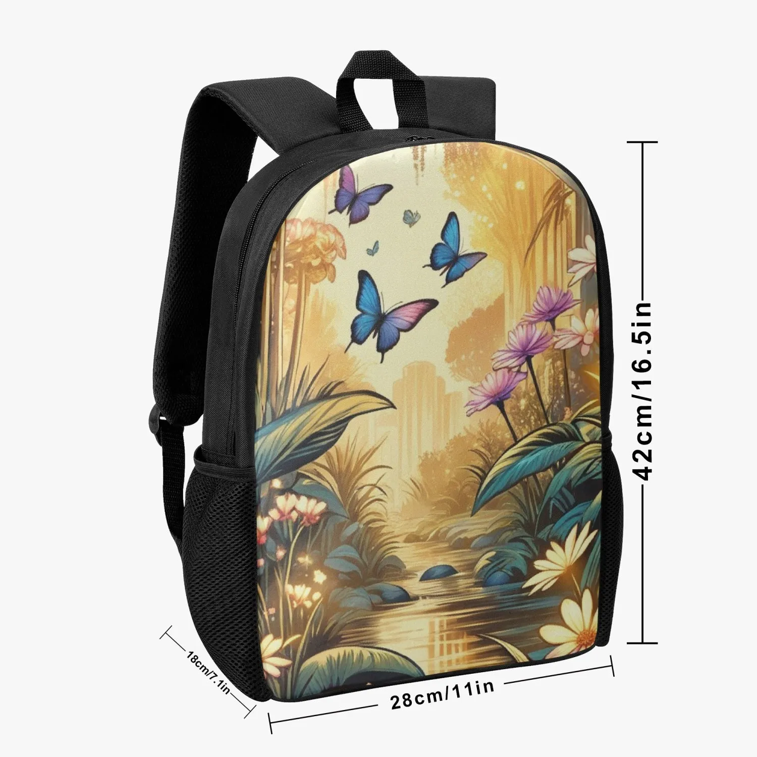 Sac à dos d'école pour enfant "Papillons bleu" (201)