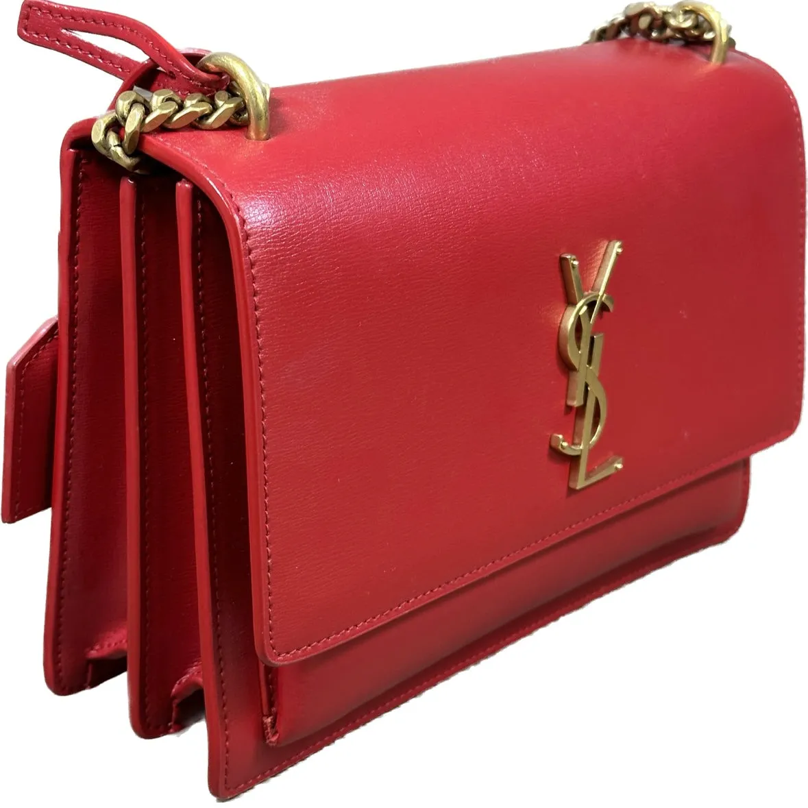 Saint Laurent Medium Sunset Shoulder Bag - Red