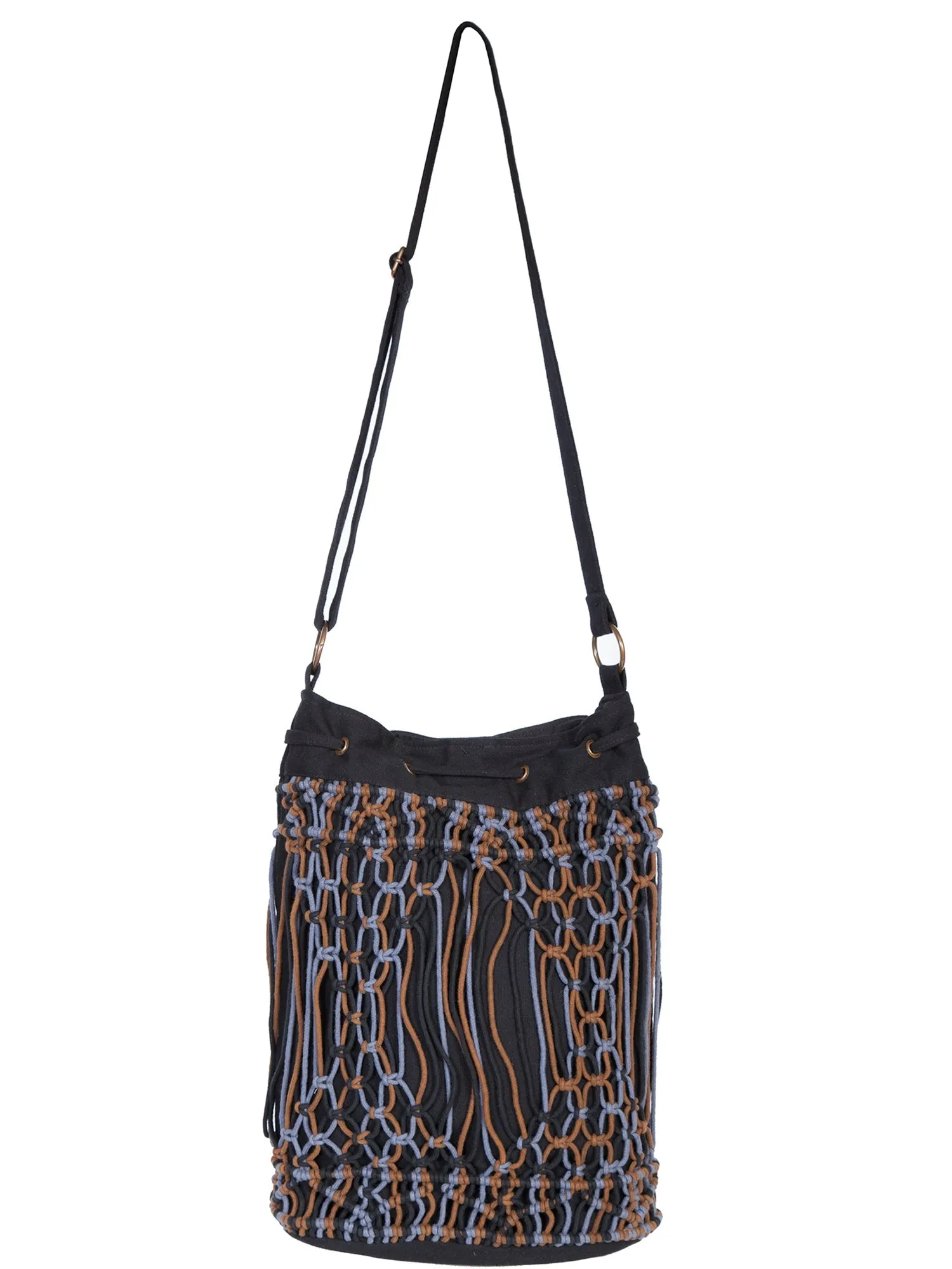 Scully Womens Black 100% Cotton Macrame Handbag