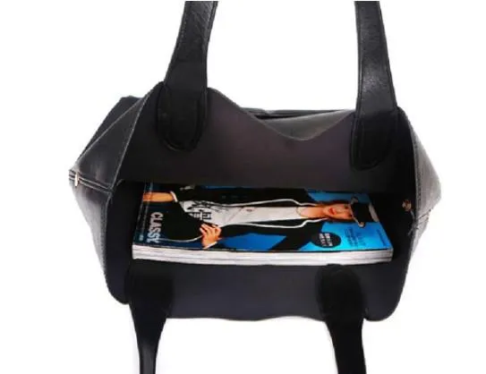 Shoppers Leatherette Tote With Twin Inner Sling Pouch