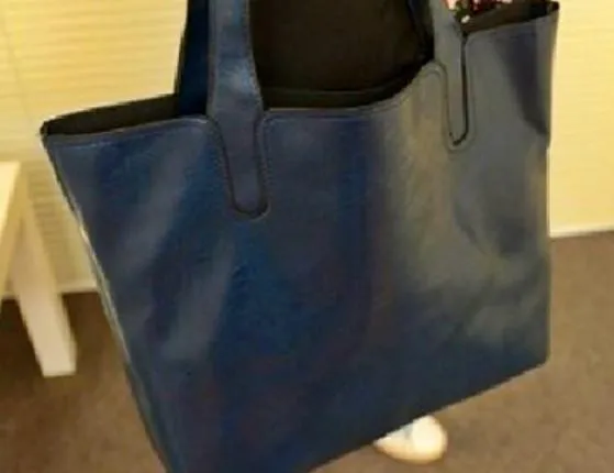 Shoppers Leatherette Tote With Twin Inner Sling Pouch