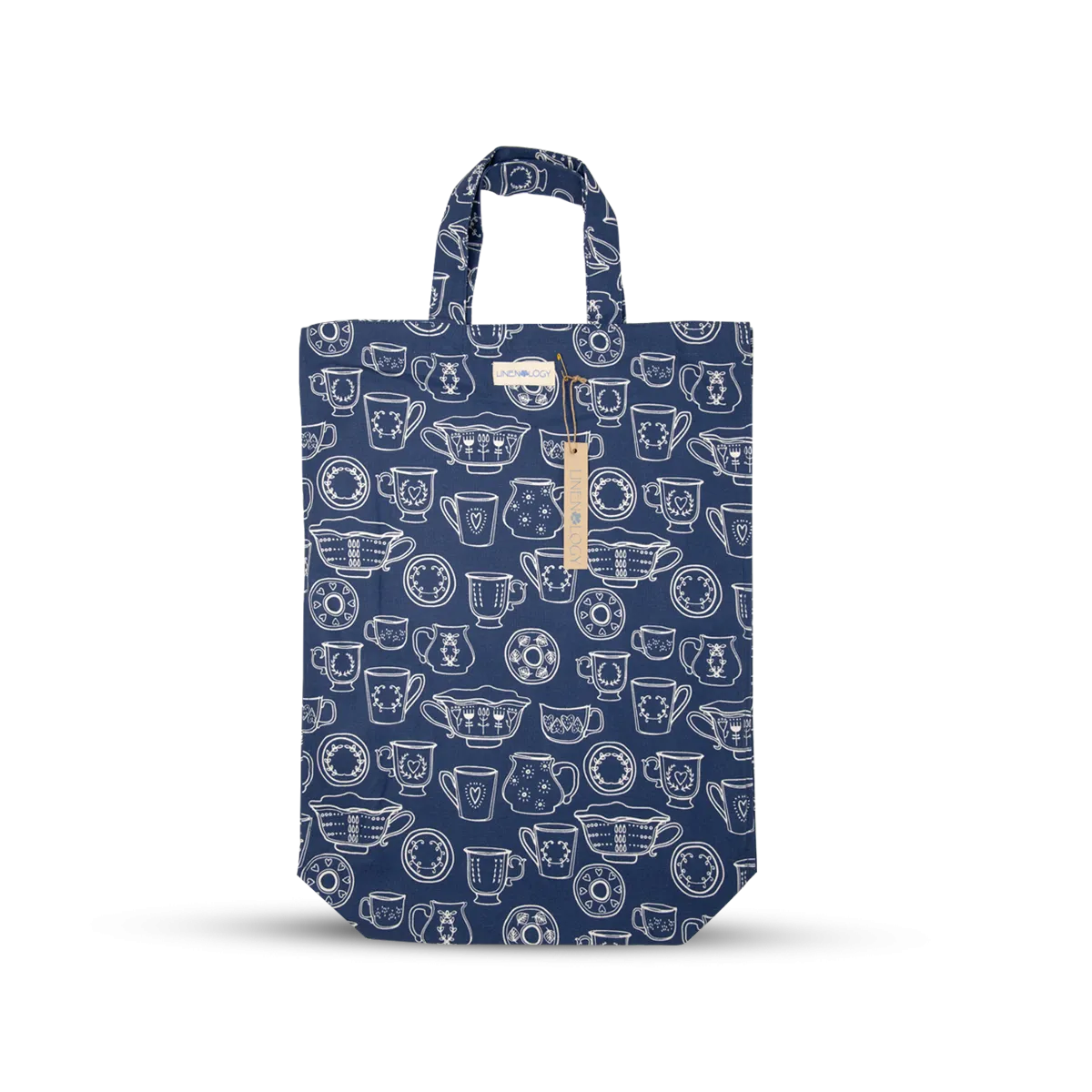 Shopping Bag - Cup & Saucer - Navy