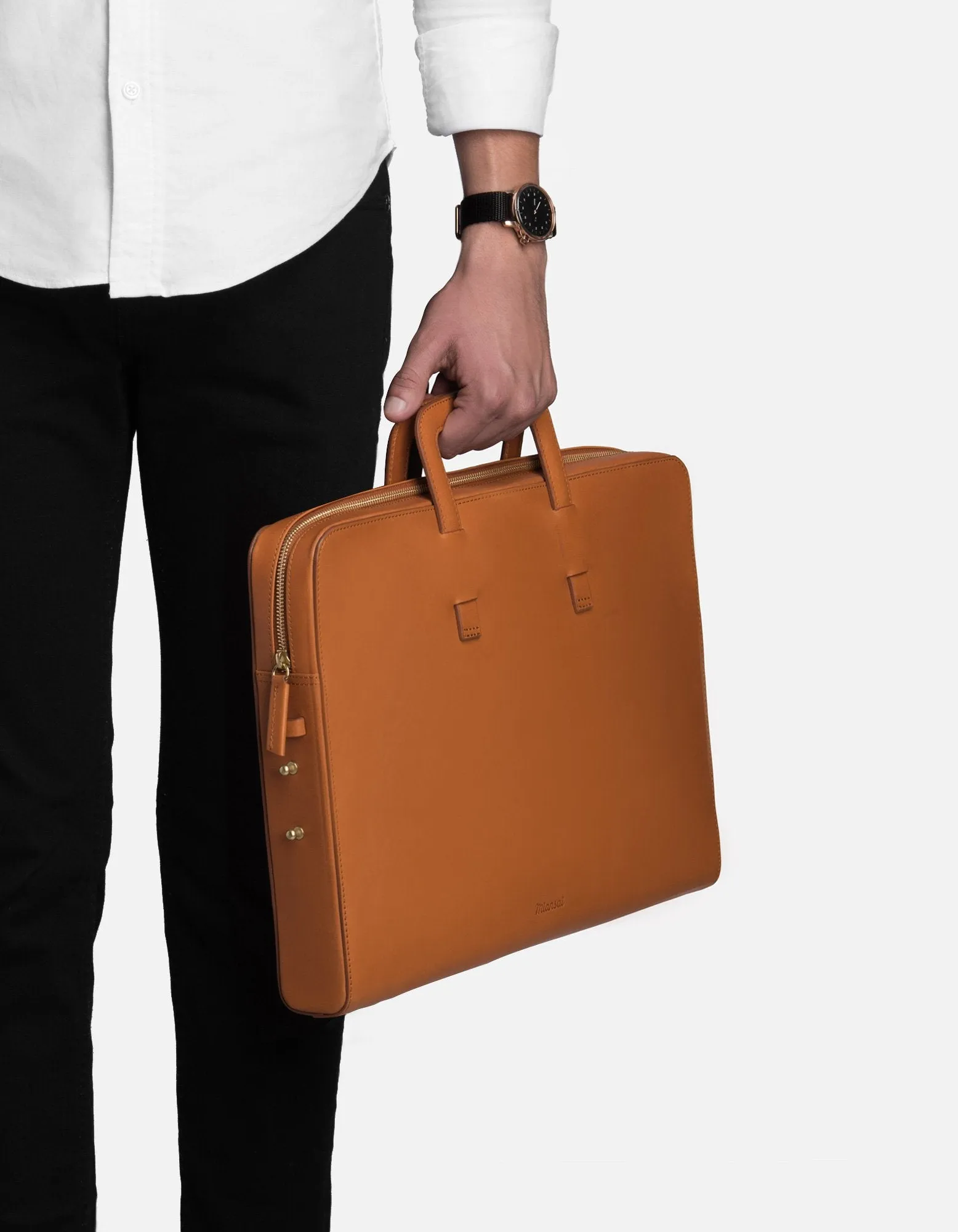 Slim Briefcase, Tobacco