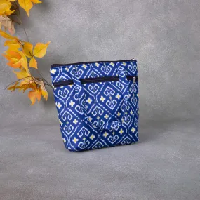 Small Handbag Blue Colour with Yellow Prints.