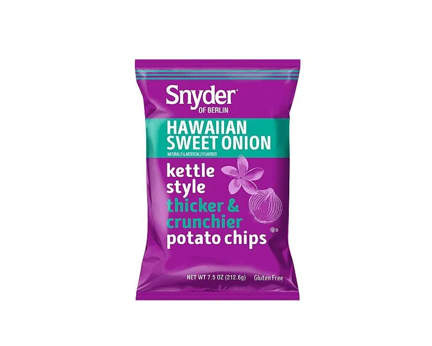 Snyders of Berlin Kettle Cooked Hawaiian Sweet Onion Potato Chip 7.5oz  Bag