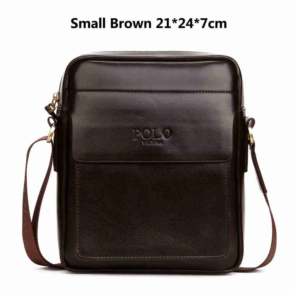 Square Businessmen Leather Shoulder Bag