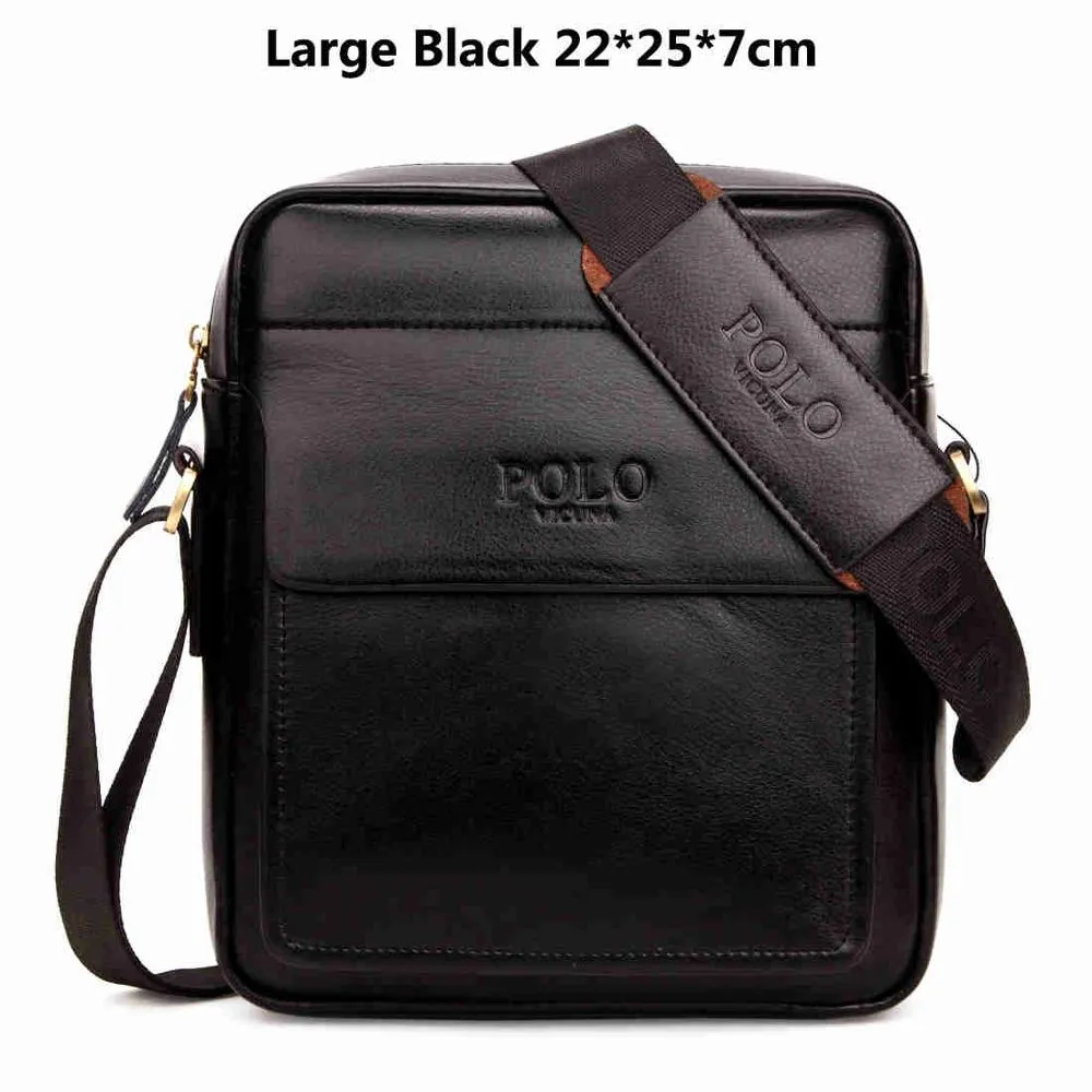 Square Businessmen Leather Shoulder Bag