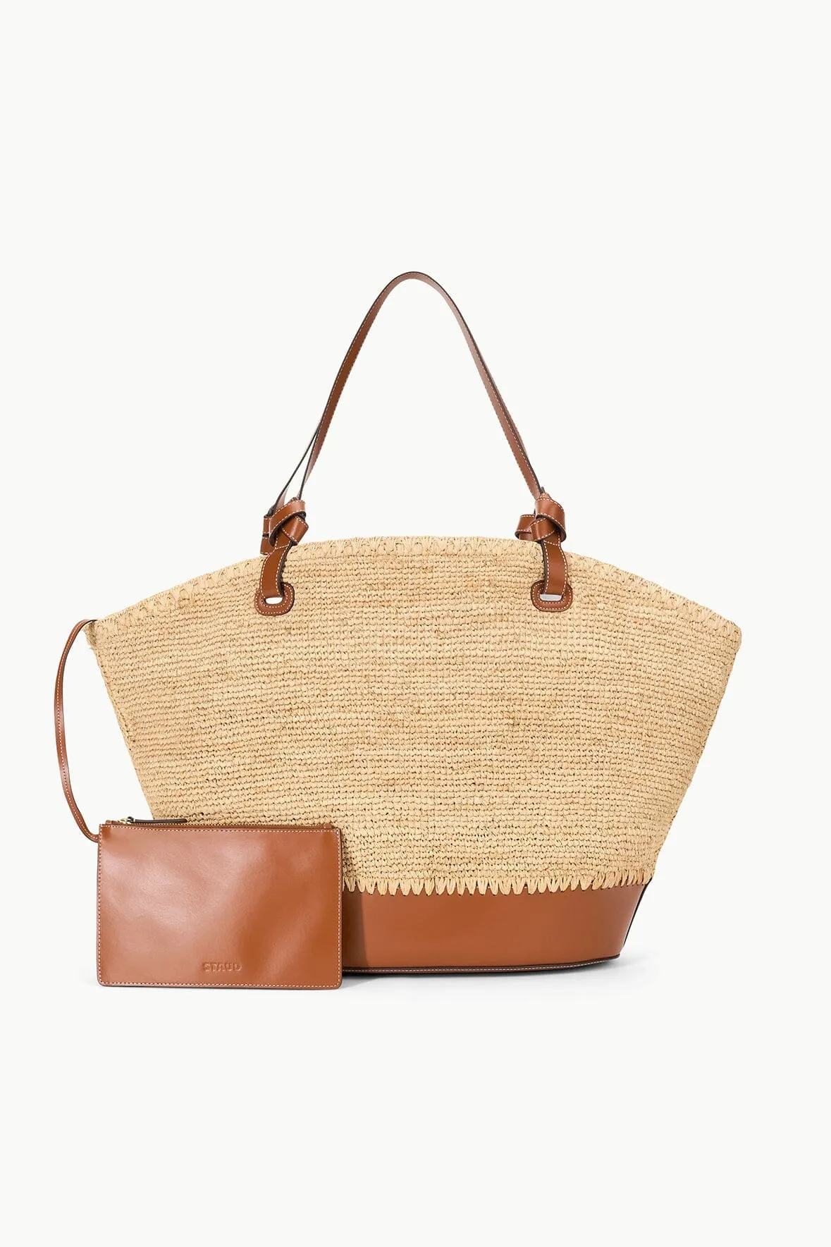 Squillo Raffia Tote in Natural Tan