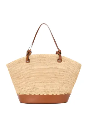 Squillo Raffia Tote in Natural Tan