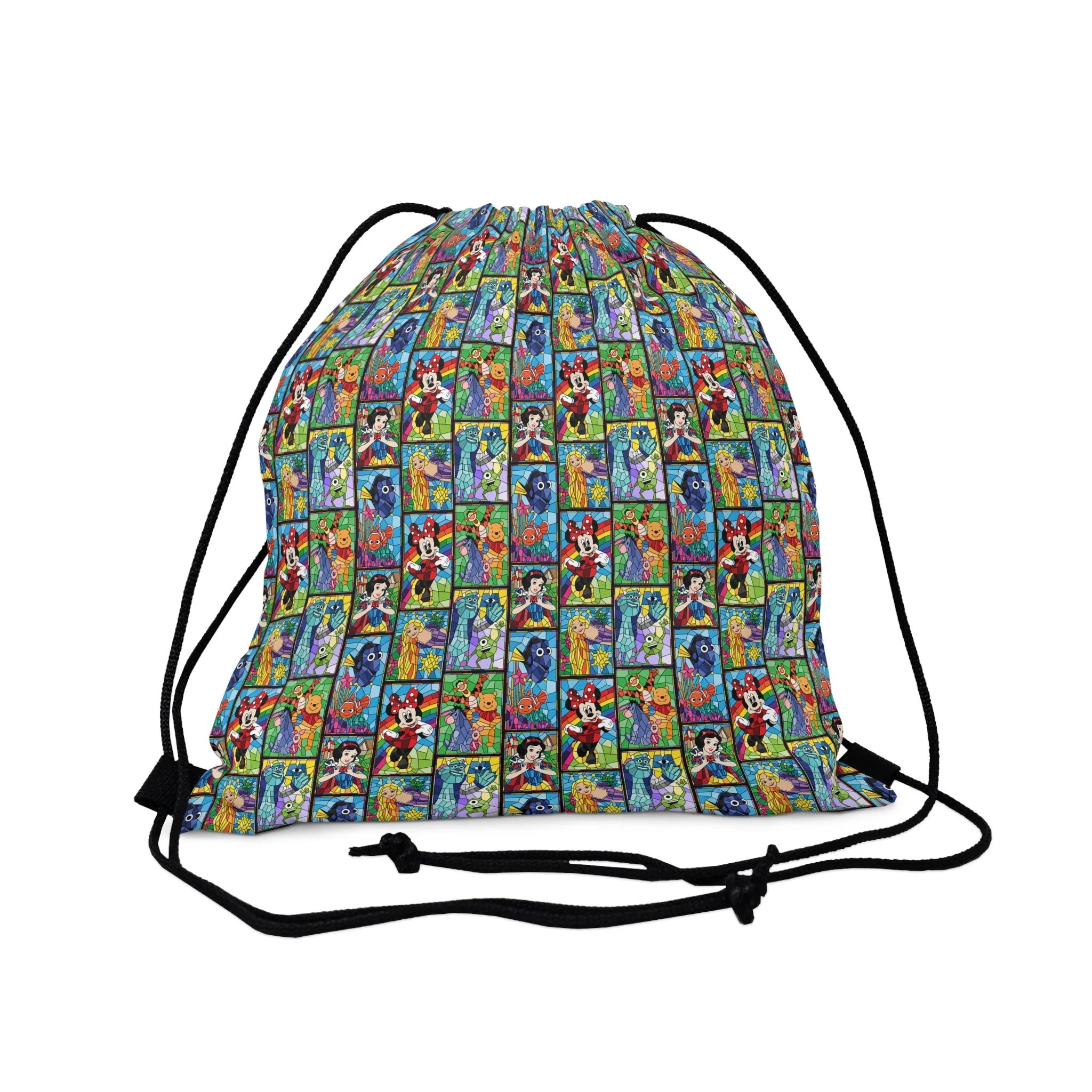 Stained Glass Characters Drawstring Bag