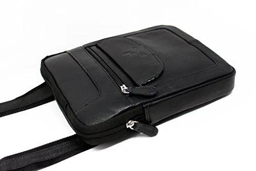 STARHIDE Mens Womens Soft Genuine Leather Travel Messenger Bag for Ipad Tablet 505