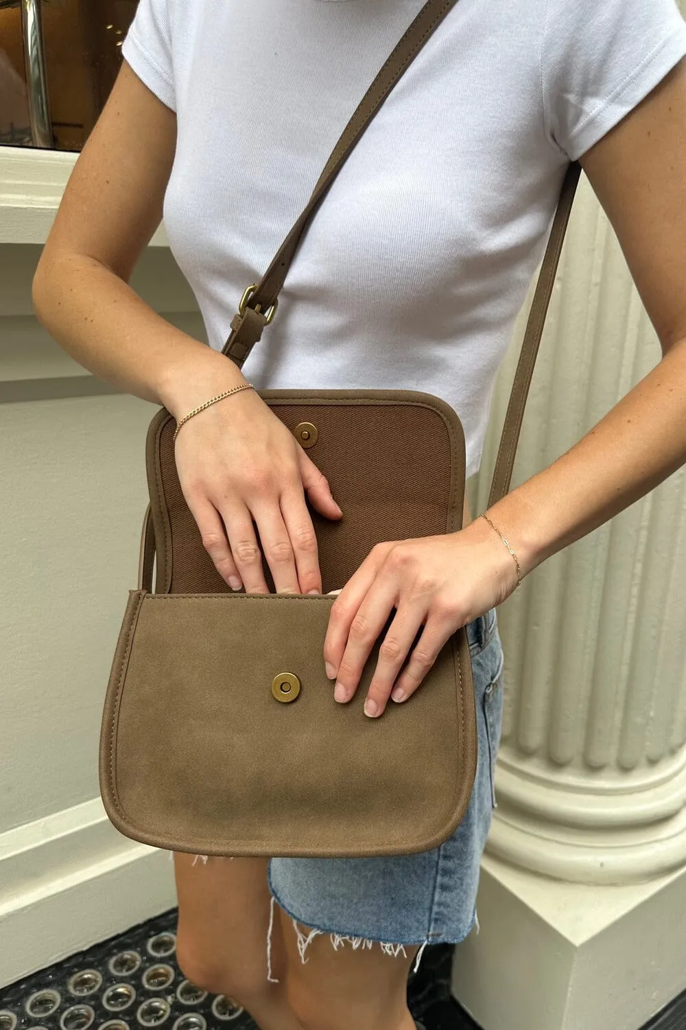 Suede Saddle Bag